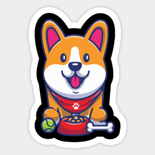 Corgi Dog Cute Funny Happy Sticker